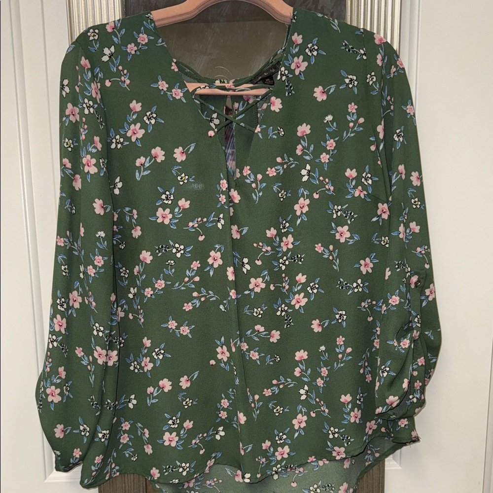 Floral Green Women's Top